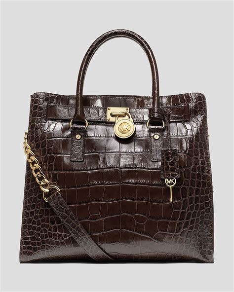 michael kors hamilton large north south tote croc peanut|MICHAEL Michael Kors Tote .